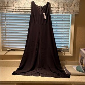 White House Black Market V-Neck Black Dress